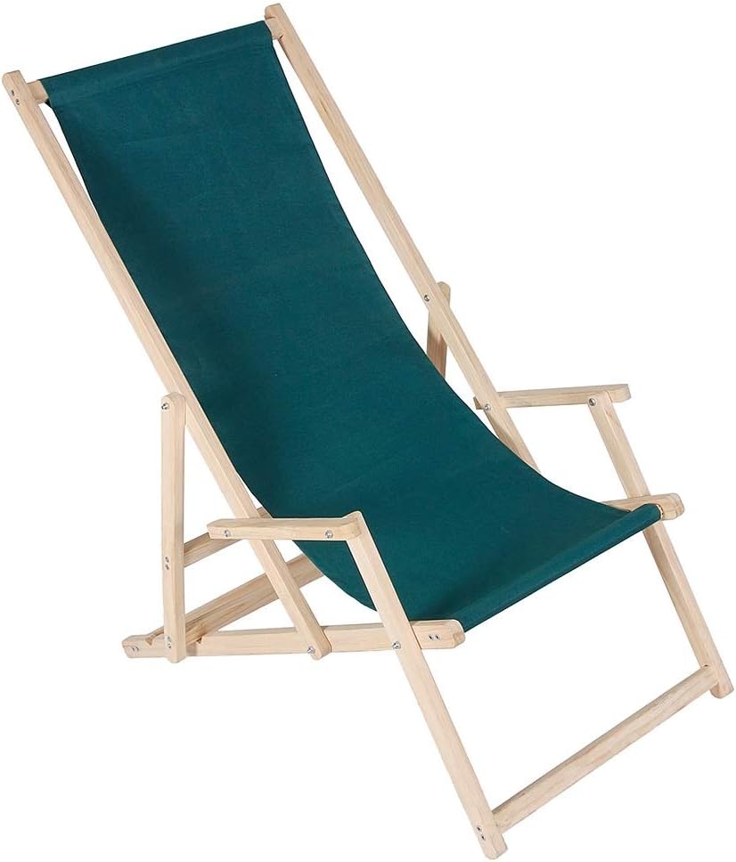 Beach chairs with armrests Folding Garden Lounger Deck Chair Beach Lounger
