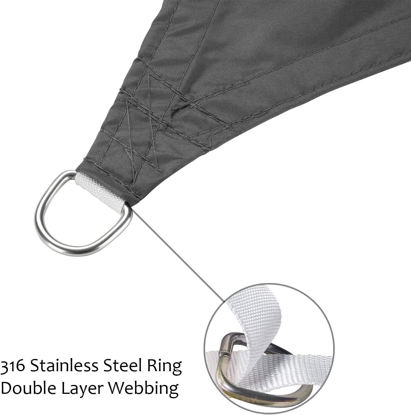 Triangle Shade Cloth Triangular Awning 3 x 3 x 3 m HDPE 160 g/m² Sun Protection Awning Including Mounting Ropes