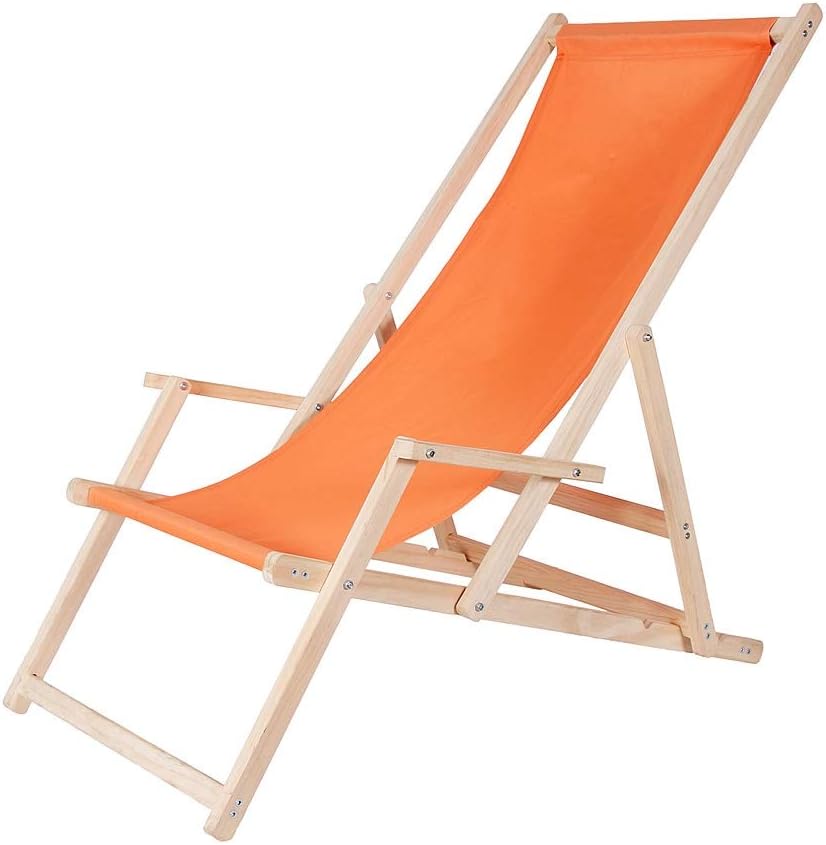 Beach chairs with armrests Folding Garden Lounger Deck Chair Beach Lounger