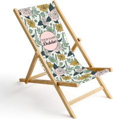 Deck Chair Printed Beach Chair without armrest Folding Garden Lounger Beach Lounger