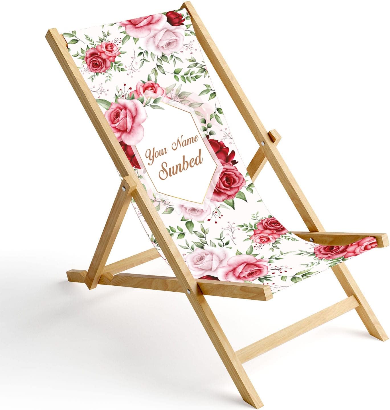 Printed Sea Beach Chair without armrest Folding Garden Lounger Deck Chair Beach Lounger