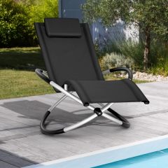 Folding Rocking Chair Garden Chair Deck Chair Orbital Rocking Lounger Swing Chair Ergonomic Relaxing Chair