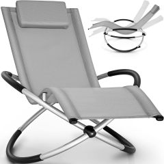 Aluminum Folding Rocking Chair Garden Chair Orbital Rocking Lounger Deck Chair Swing Chair Ergonomic Relaxing Chair