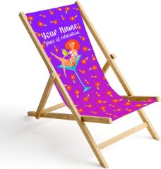 Garden Lounger Printed Beach Chair without armrest Folding Deck Chair Beach Lounger