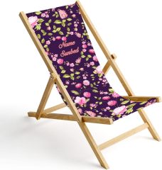 Folding Printed Beach Chair without armrest Garden Lounger Deck Chair Beach Lounger
