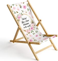 Printed Sea Beach Chair without armrest Folding Garden Lounger Deck Chair Beach Lounger