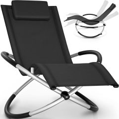 Aluminum Folding Rocking Chair Garden Chair Orbital Rocking Lounger Deck Chair Swing Chair Ergonomic Relaxing Chair