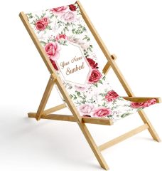 Deck Chair Printed Beach Chair without armrest Folding Garden Lounger Beach Lounger