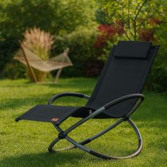 Aluminum Folding Rocking Chair Garden Chair Deck Chair Swing Chair Ergonomic Relaxing Chair