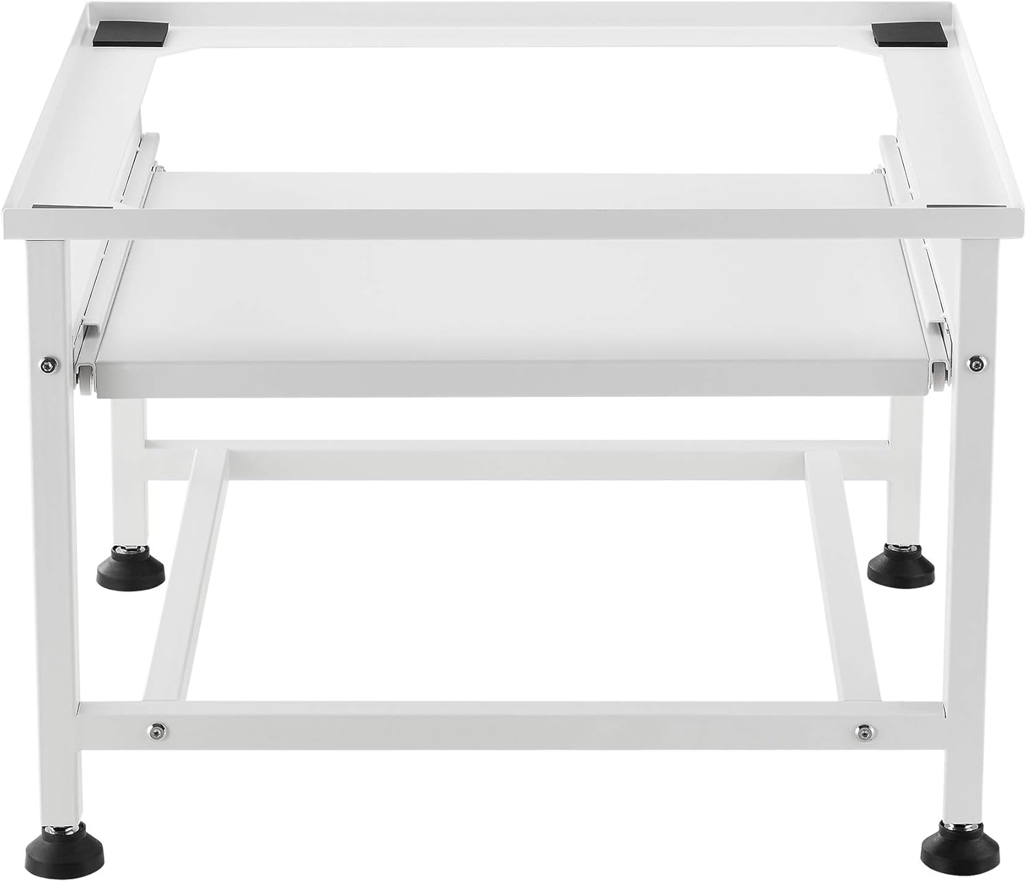 Metal Washing Machine Stand with Pull-Out Shelf - Heavy Duty Base for Washers/Dryers, Storage Shelf