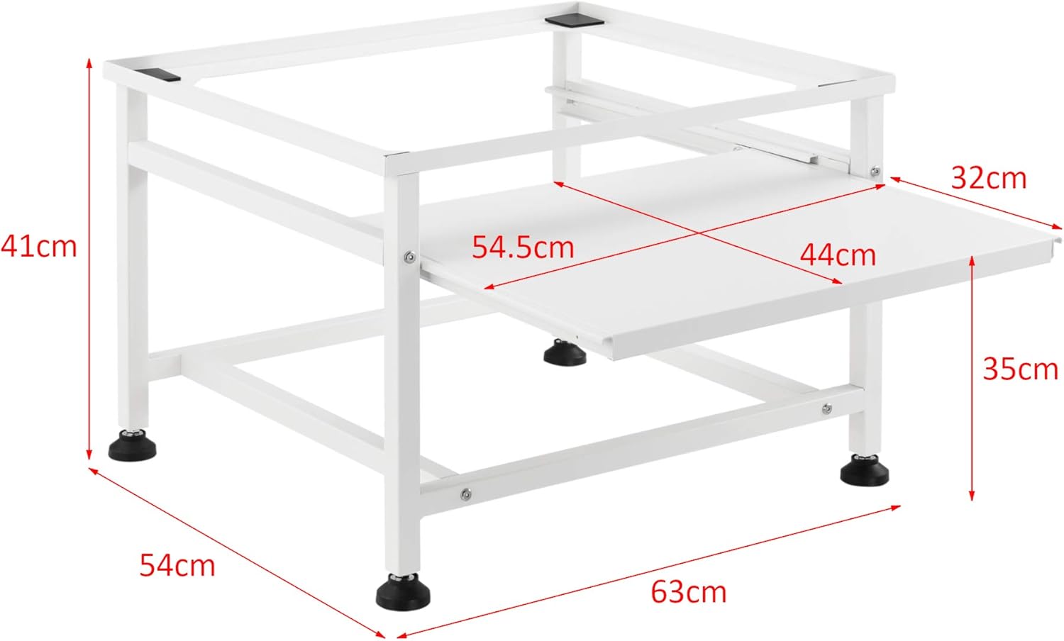 Laundry Appliance Base with Pull-Out Shelf - Space-Saving Washer Stand for Bathroom & Laundry Room