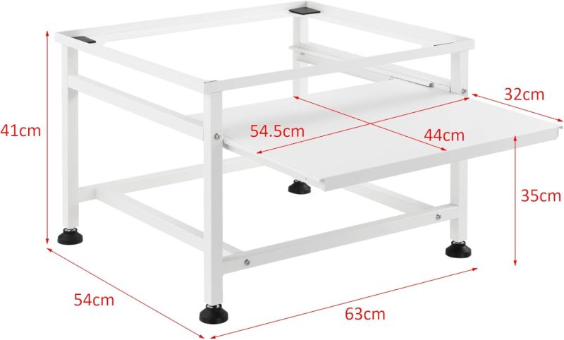 Laundry Appliance Base with Pull-Out Shelf - Space-Saving Washer Stand for Bathroom & Laundry Room