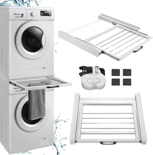 Intermediate Frame Dryer Washing Machine Connection Frame with Towel Holder Steel Washing Tower Connection Kit