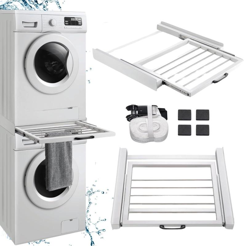 Intermediate Frame Dryer Washing Machine Connection Frame with Towel Holder Steel Washing Tower Connection Kit