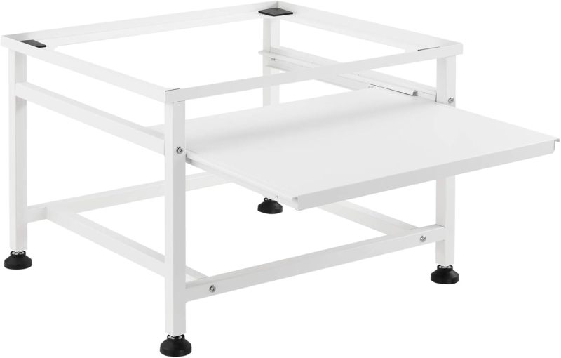 Metal Washing Machine Stand with Pull-Out Shelf - Heavy Duty Base for Washers/Dryers, Storage Shelf