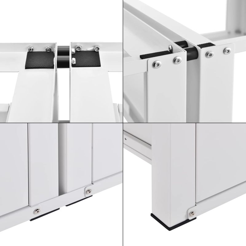 Washing Machine Double Base Frame with 2 Drawers2 x 150 kg Steel 127 x 54 x 31 cm White