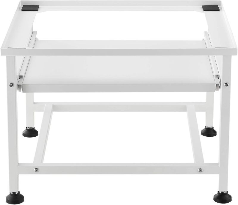 Heavy Duty Washer Dryer Base with Pull-Out Shelf - Sturdy Laundry Appliance Stand & Storage Rack