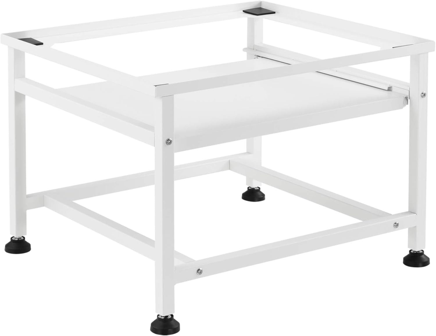 Metal Washing Machine Stand with Pull-Out Shelf - Heavy Duty Base for Washers/Dryers, Storage Shelf