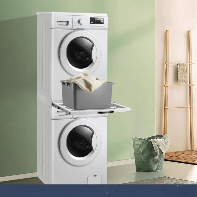 Intermediate Frame Dryer Washing Machine Connection Frame with Towel Holder Steel Washing Tower Connection Kit