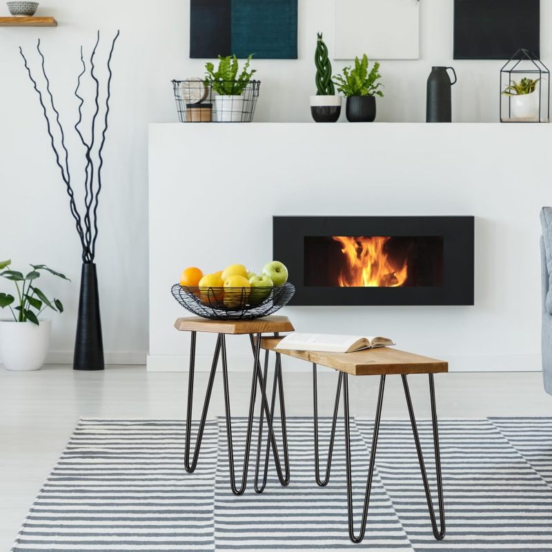 2-Rod Hairpin Table Legs Set of 4 Metal Desk Legs, Industrial Style Metal Table Legs for DIY Dining/Console Tables, Included Screws