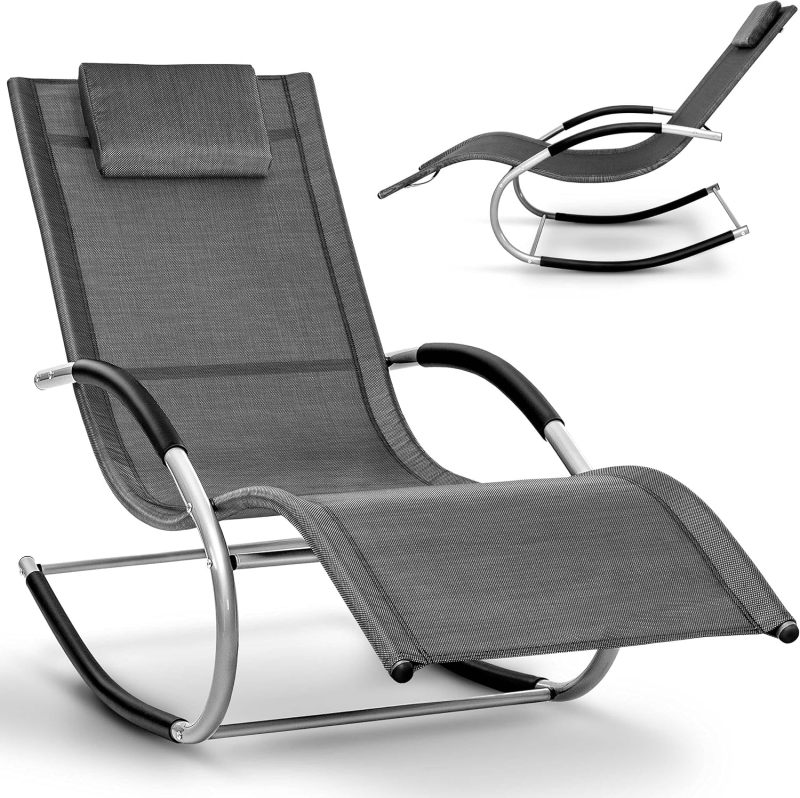 Sun Lounger Relax Lounger Swing Lounger Garden Lounger Rocking Chair Weatherproof with Pillow