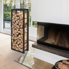 High-Grade Firewood Rack - Powder-Coated Steel Log Holder for Durable Outdoor Use