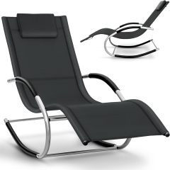 Swing Lounger Garden Lounger Rocking Chair Weatherproof with Pillow Sun Lounger Relax Lounger