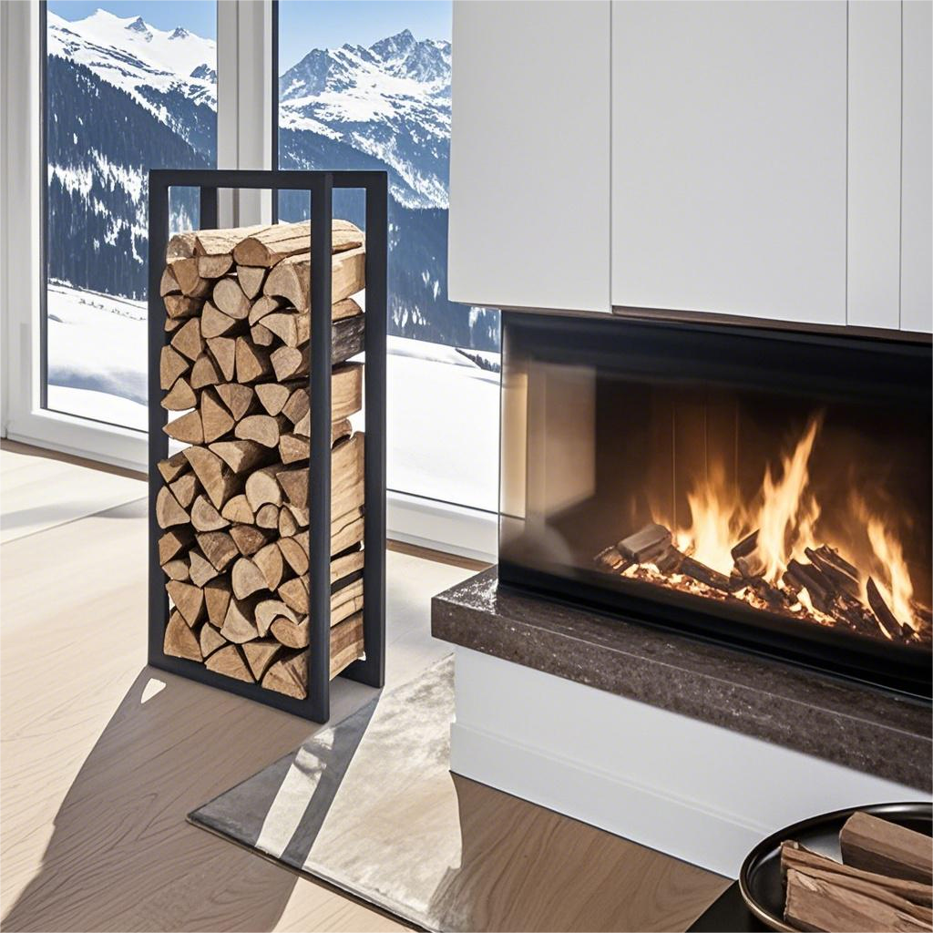 High-Grade Firewood Rack - Powder-Coated Steel Log Holder for Durable Outdoor Use