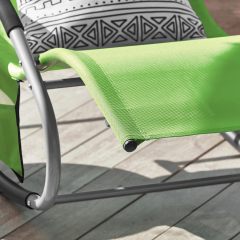 Green Garden Lounger with Bag Reclining Chair Swing Lounger Rocking Chair Weatherproof with Pillow Sun Lounger Relax Lounger