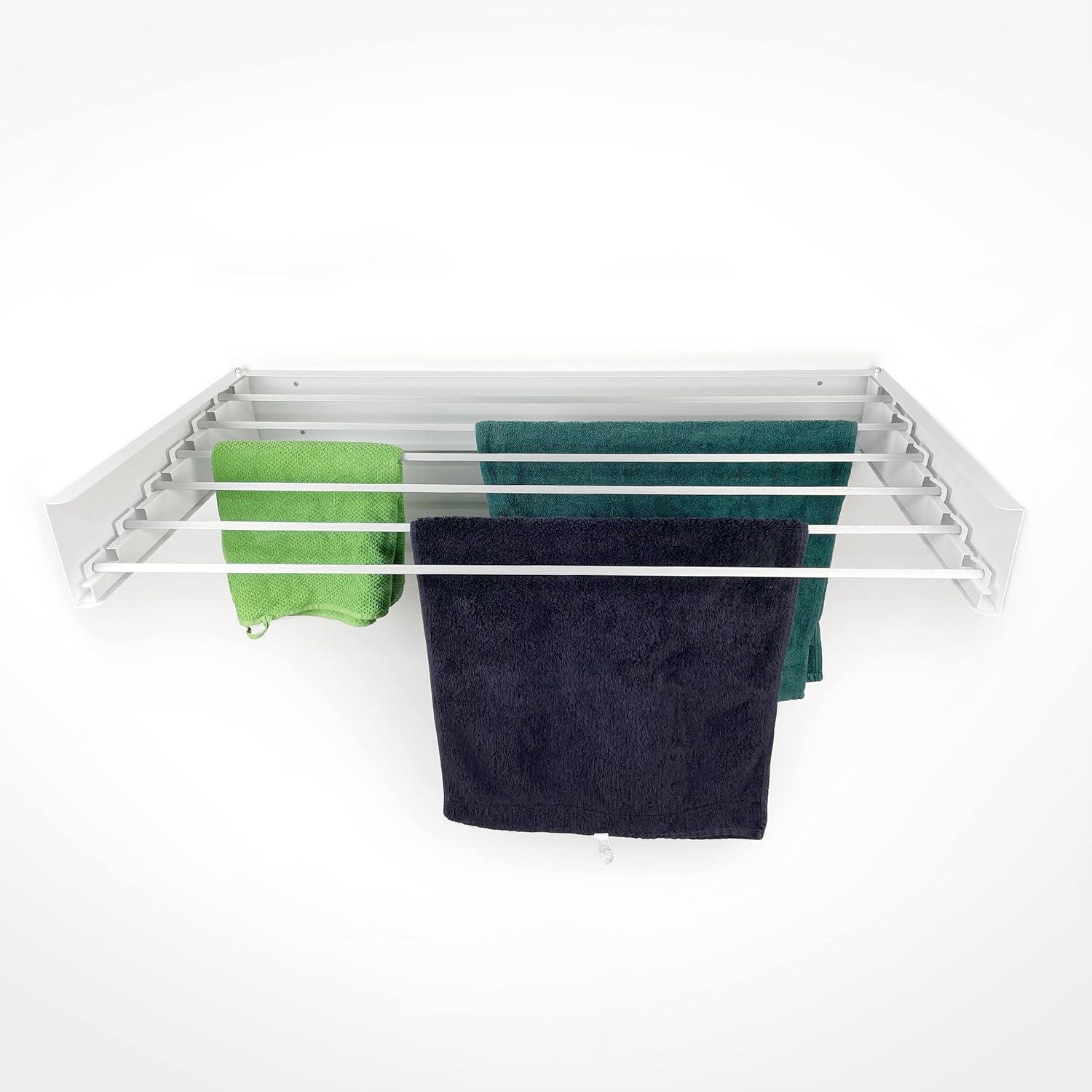 Wall-Mounted Folding Clothes Airer - Space-Saving Retractable Drying Rack for Balcony & Bathroom