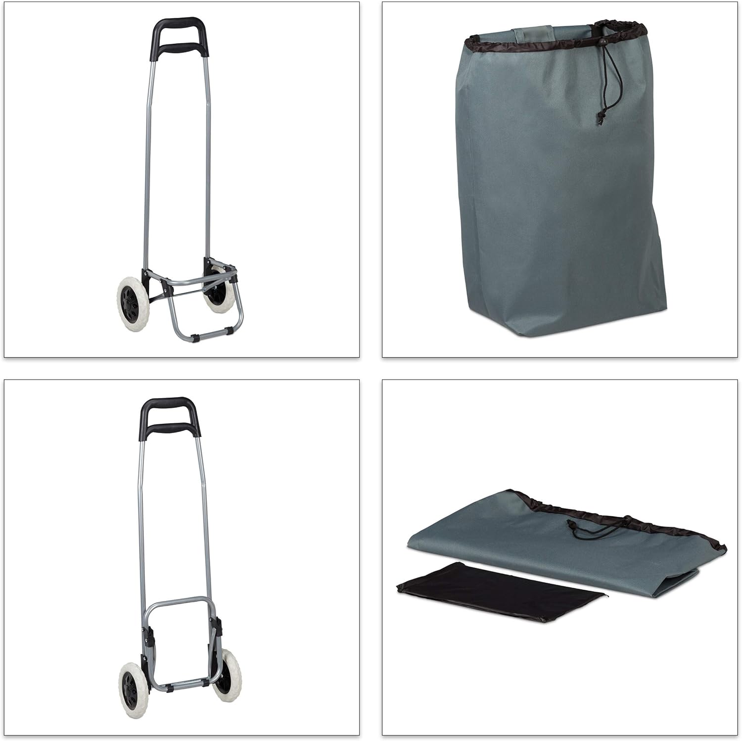 Folding Shopping Trolley with Removable Bag 28 L with Wheels H x W x D 90.5 x 35 x 29 cm, Choice of Colours