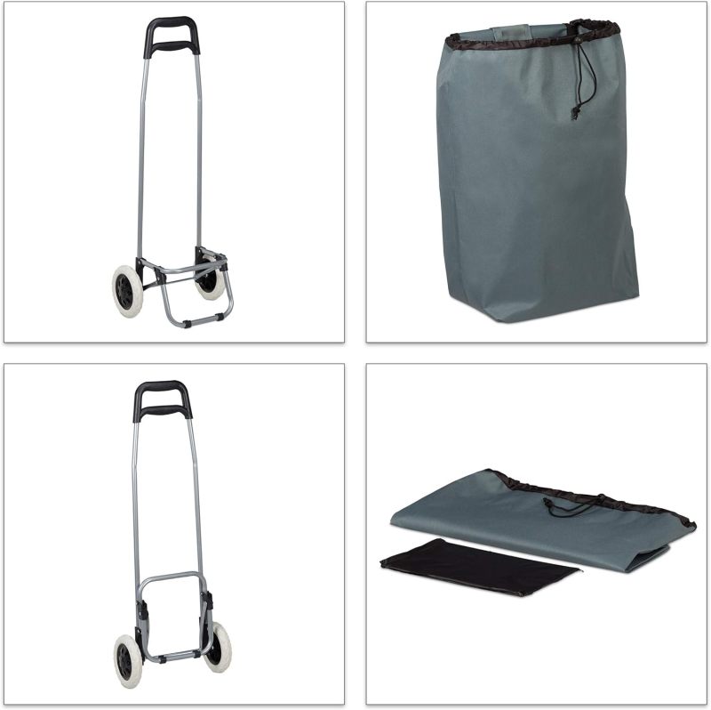 Folding Shopping Trolley with Removable Bag 28 L with Wheels H x W x D 90.5 x 35 x 29 cm, Choice of Colours