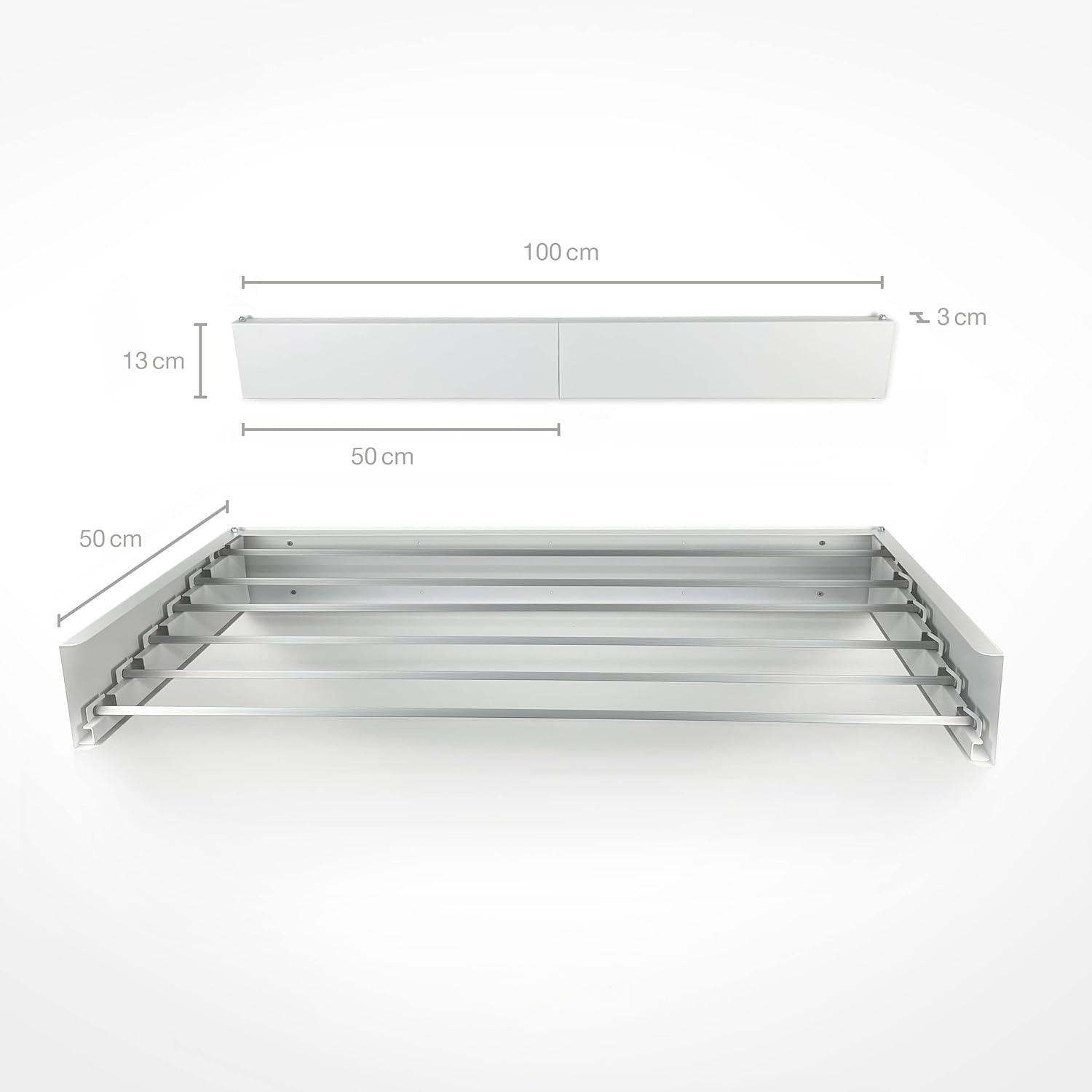 Wall-Mounted Folding Clothes Airer - Space-Saving Retractable Drying Rack for Balcony & Bathroom