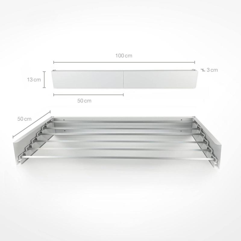 Wall-Mounted Folding Clothes Airer - Space-Saving Retractable Drying Rack for Balcony & Bathroom