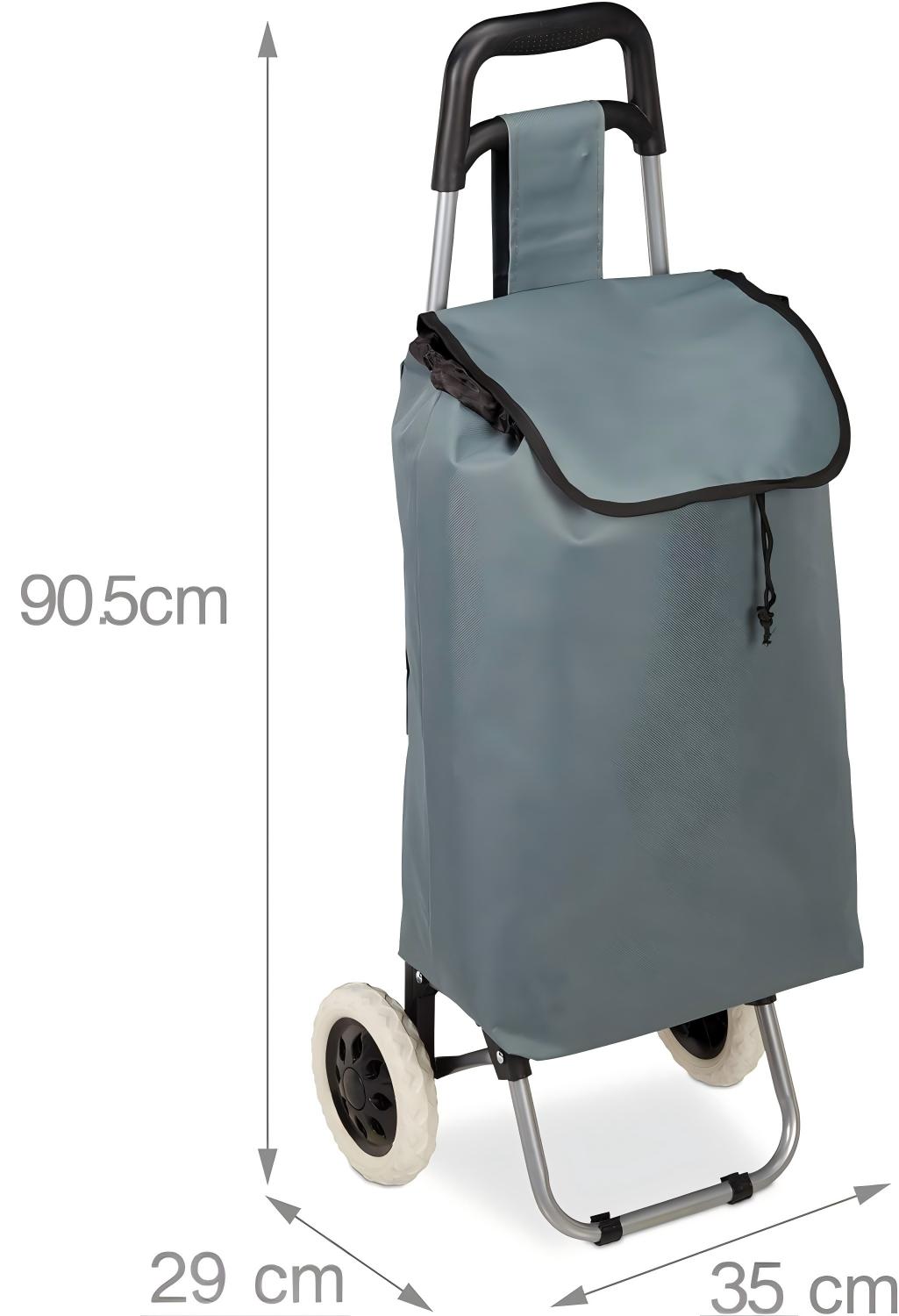 Folding Shopping Trolley with Removable Bag 28 L with Wheels H x W x D 90.5 x 35 x 29 cm, Choice of Colours