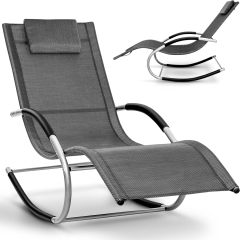 Beach Lounger Swing Lounger Garden Lounger Rocking Chair Weatherproof with Pillow Sun Lounger Relax Lounger