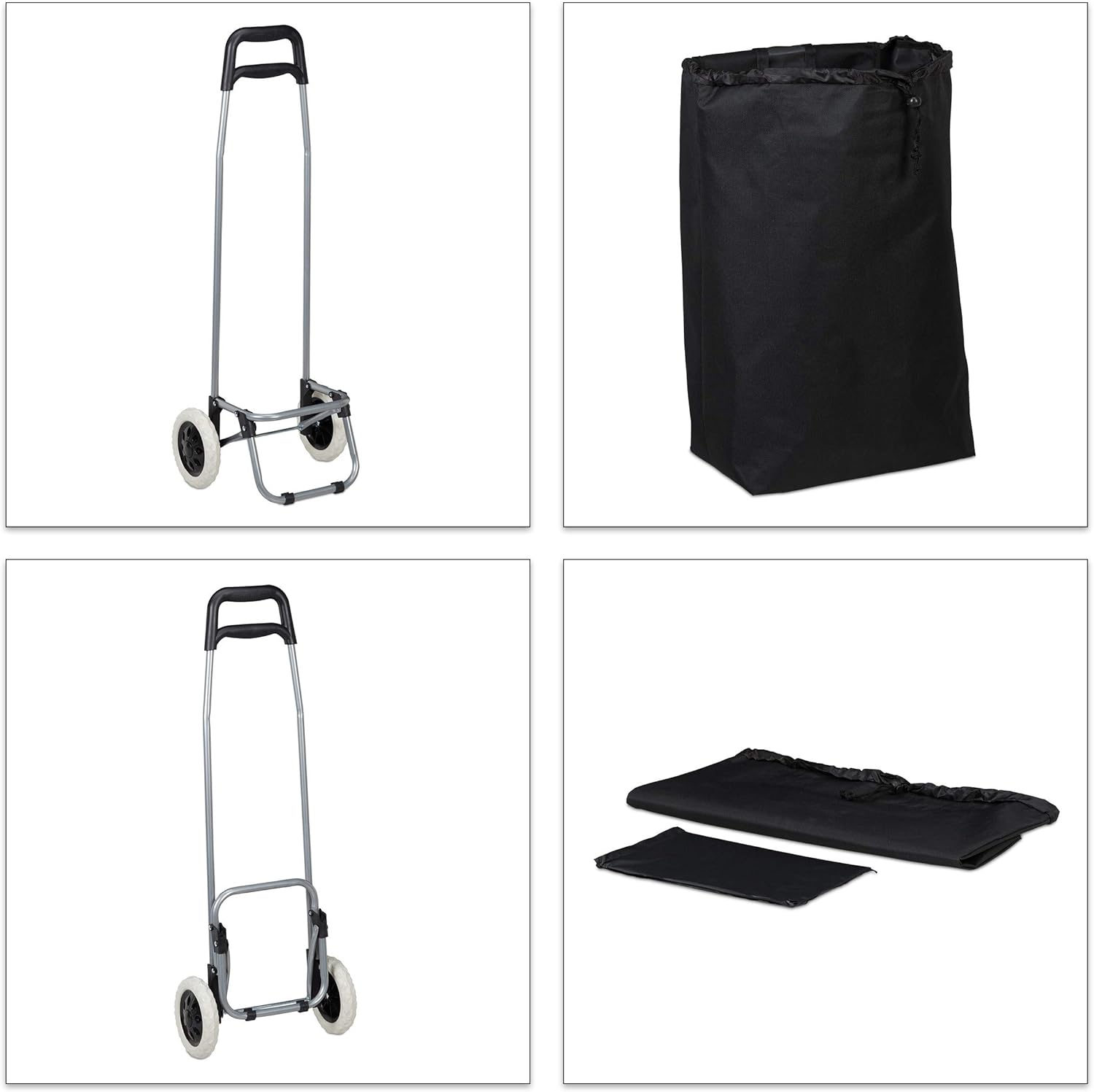 Portable Shopping Trolley with Ergonomic Handle - Easy to Store Folding Cart for Families