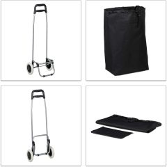 Portable Shopping Trolley with Ergonomic Handle - Easy to Store Folding Cart for Families