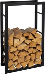 Metal Firewood Rack Sturdy Steel Log Holder for Indoor Outdoor Fireplace Use
