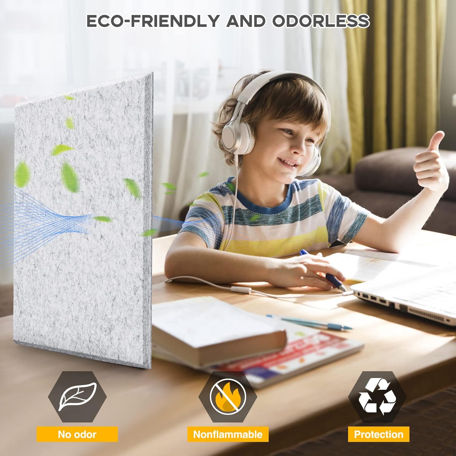 Modern Self-Adhesive Acoustic Panels - Decor Sound Absorber for Living Room & Café