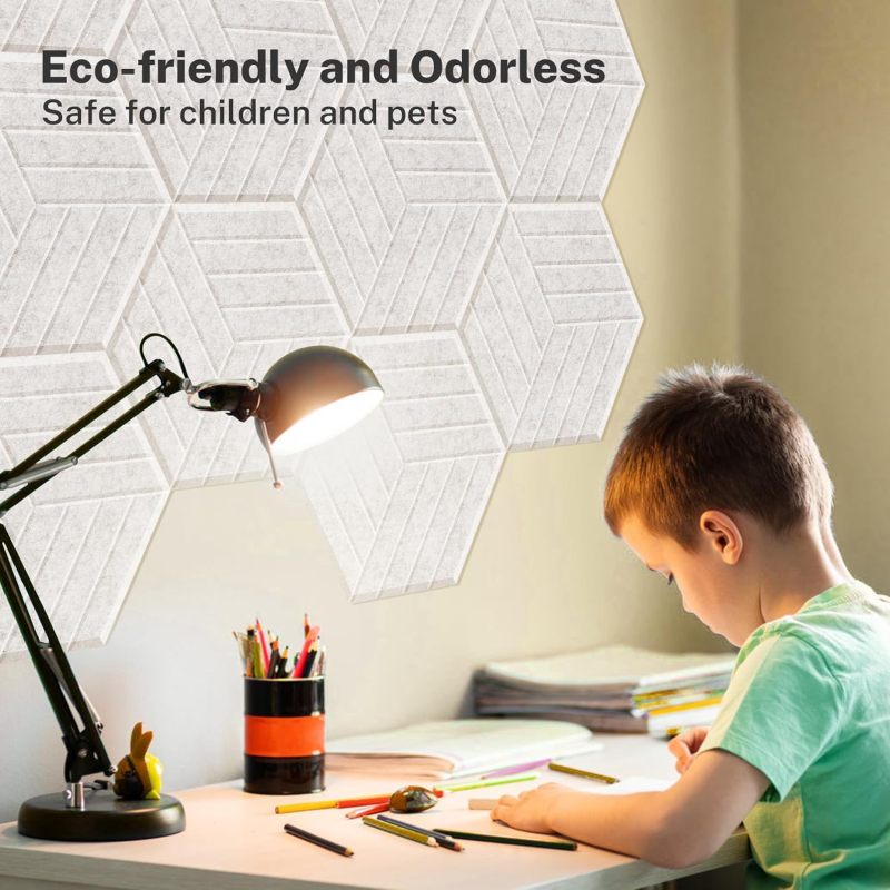 Decorative Self-Adhesive Acoustic Panels - Sound Absorbing Wall Panels for TV Room