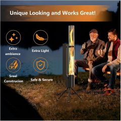 Fire Pipe Patio Heater Wood Pellets Stove - Pellet Fire Pit for Outdoor - Smokeless Flame Garden Fire Pit