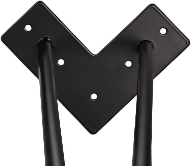 DIY-Friendly Hairpin Table Legs Set of 4, 2 Braces, Metal, Hairpin Table Leg