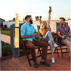 Fire Pipe Patio Heater Wood Pellets Stove - Pellet Fire Pit for Outdoor - Smokeless Flame Garden Fire Pit