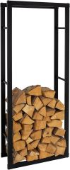 Metal Steel Firewood Rack - Outdoor/Indoor Log Storage Holder for Patio & Fireplace