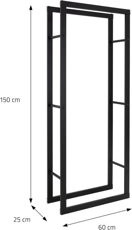 Metal Steel Firewood Rack - Outdoor/Indoor Log Storage Holder for Patio & Fireplace
