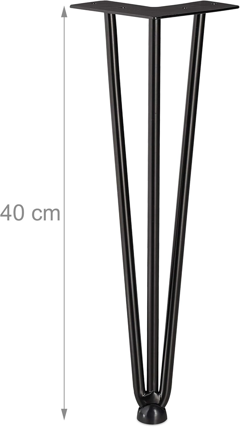 DIY-Friendly Hairpin Table Legs Set of 4, 2 Braces, Metal, Hairpin Table Leg