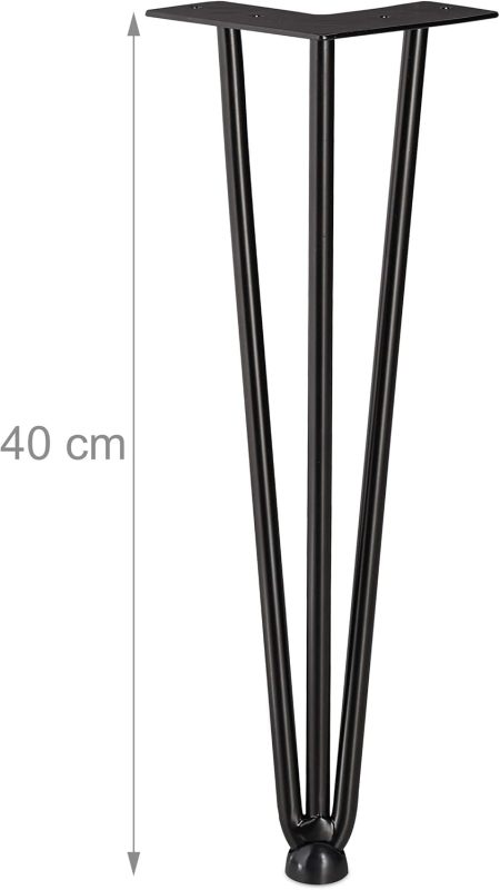 DIY-Friendly Hairpin Table Legs Set of 4, 2 Braces, Metal, Hairpin Table Leg