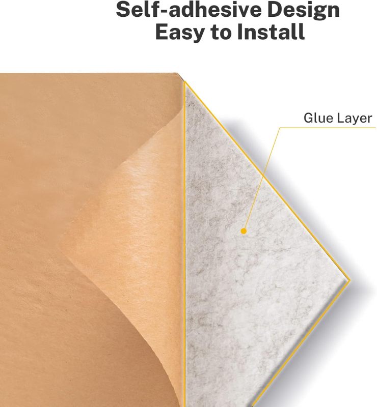 Decorative Self-Adhesive Acoustic Panels - Sound Absorbing Wall Panels for TV Room