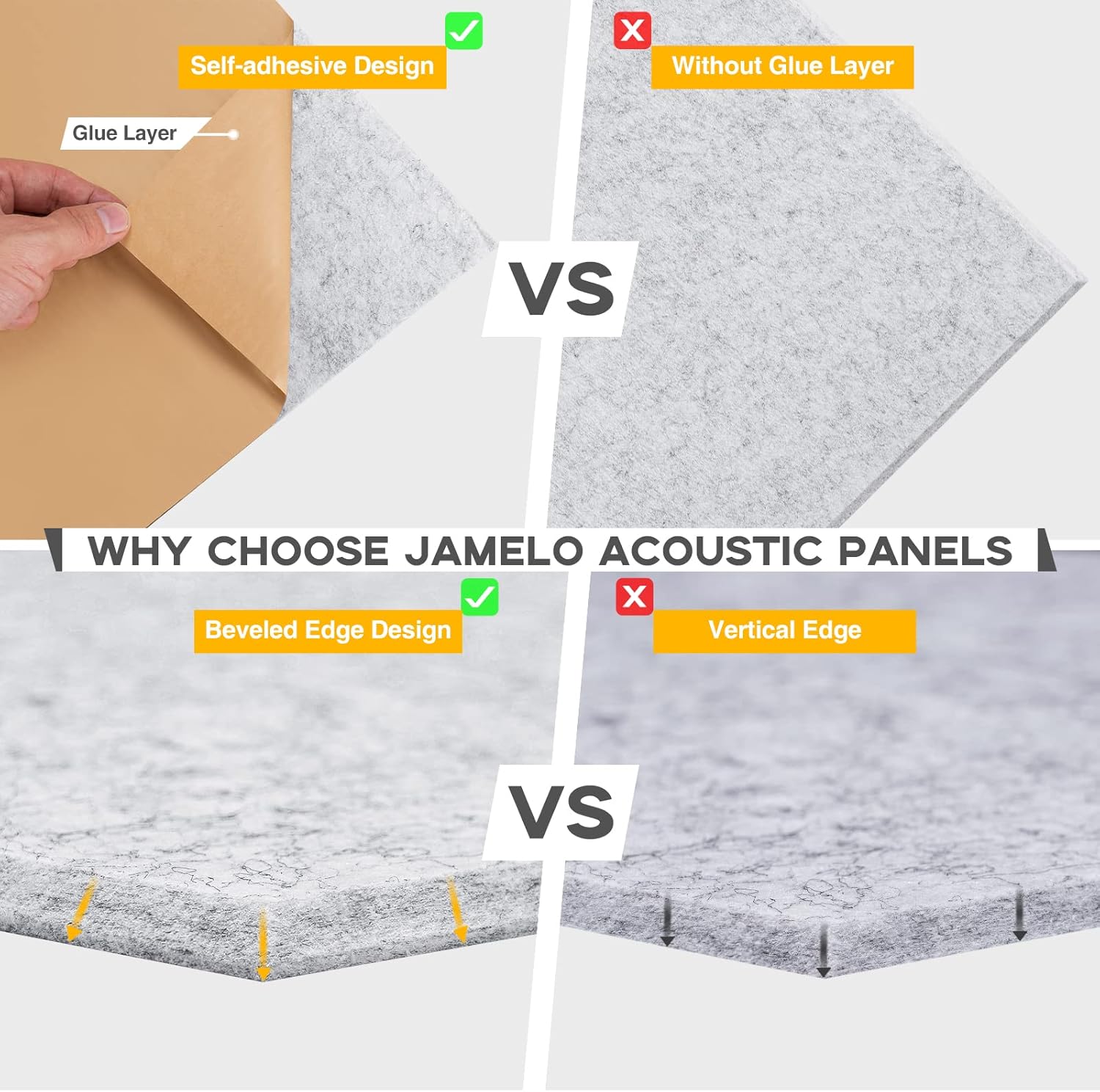 Modern Self-Adhesive Acoustic Panels - Decor Sound Absorber for Living Room & Café